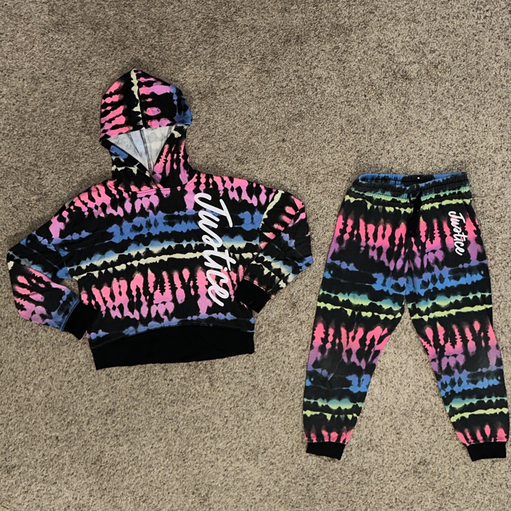Justice Tie-Dye Matching Set - Girls: S(7/8)